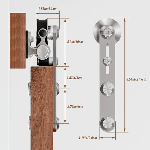 Rock Solid 5Ft Stainless Steel Sliding Barn Door Hardware Kit Running Smooth As Butter With Heavy Duty Track System dimensions and details