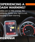 Automotive instrument cluster with Turn Signal Lamp Out warning and SYLVANIA logo