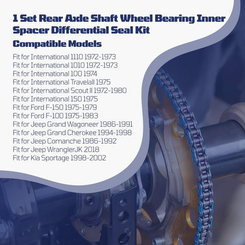 Beefed Up Rear Axle Bearing Kit With Inner Spacer And Differential Seal Kit for Jeep Wrangler JK 2007-2018 Non Rubicon