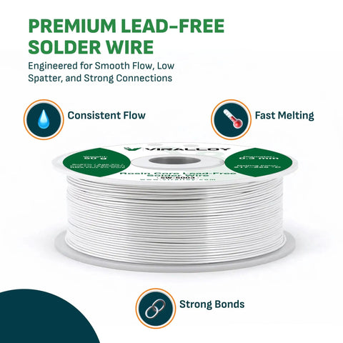 Lead-Free Rosin Core Solder Wire Sn97/Ag0.3/Cu0.7 For PCB And Electrical Work 0.5mm Diameter 50g Spool