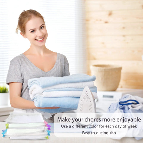 Woman holding folded ironing cloths near iron, 10 Pack Mesh Ironing Cloths 24x16 Inches Large Pressing Pads For Ironing Board Hangers