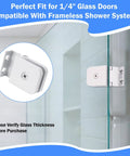 Two Pack Replacement Glass Shower Door Hinges For One Quarter Inch Thick Doors, Frameless Style, Plug And Play Install, Secure Swing
