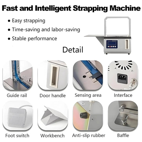 Detail view of HuanEssentric High Speed Automatic Bundling Machine With Adjustable Tightness and Two Use Modes for packaging features.