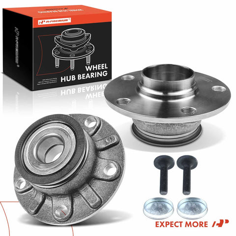 Two Pack Rear Wheel Bearing And Hub Assembly For Audi And Volkswagen Vehicles, Heavy Duty Quality, Fits A3, Beetle, and more