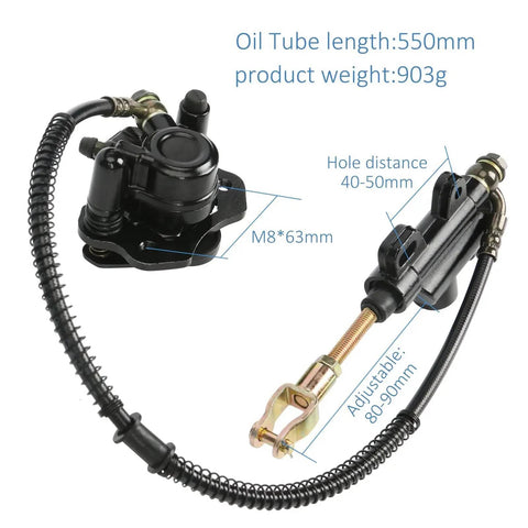 Rear Axle Complete Kit With Foot Brake For Easy DIY Rebuild Of ATVs Go Karts And Buggy with 550mm oil tube and adjustable brake