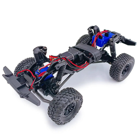 Aluminum RC Crawler Shocks With Flex Blades For One Eighteenth Scale TRX4M Upgrade on an RC chassis frame