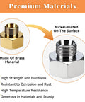 Heavy Duty Water Line Adapter Workhorse 1/2 Inch Female To 3/8 Inch Male Brass Fitting with nickel plating and durable design.