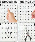 120 Pack White Pegboard Hook Stoppers Lock It Down And Keep Gear Secure Heavy Duty Silicone Safety Clips Halt Hook Drop Fits Standard Wall Mounts Garage Setup Routine, installation guide sequence.
