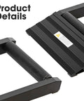 Close-up of Heavy Duty Motorcycle Wheel Roller Cleaning Stand for Tire And Chain Cleaning, black aluminum material.