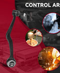 Hot Ride Front Lower Control Arm Kit 4Pcs RK621253 RK621251 For Smooth Steering And Stable Handling Replacement Parts To Get Your Ride Back On Track. Black front lower control arm with ball joint