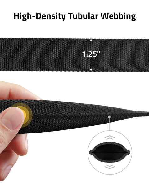 Close-up of 1.25-inch high-density tubular webbing for Two Point Sling With Padded Wide Strap And Removable Swivels.