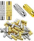 50 Pcs Brass Screw Twist Clasps For Jewelry Making Kit Dope Durable Barrel Clasps Cord End Caps in silver and gold.