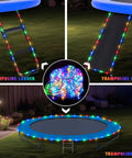 Outdoor 200 LED Solar Rope Lights, 66ft IP65 Waterproof Trampoline and Garden Decor, 8 Modes Multicolor String Lights on trampoline