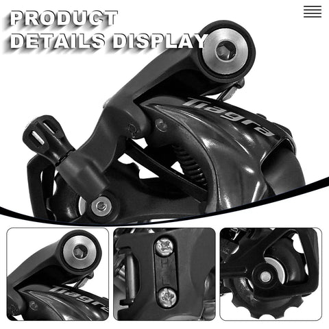 10 Speed Road Bike Rear Derailleur with Direct Mount Smooth Shifting 1.4 Cable Pull Ratio Durable Build For Daily Rides Easy Upgrades To Your Drivetrain On Various Road Bikes in black close-up