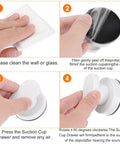 2 Pack Suction Cup Door Handle For Glass Doors And Showers No Drill Self Stick Instant Push Pull Armrest Black 62x50mm Easy Install For Windows Cabinets Toilets Bathroom Home, white suction handle install steps