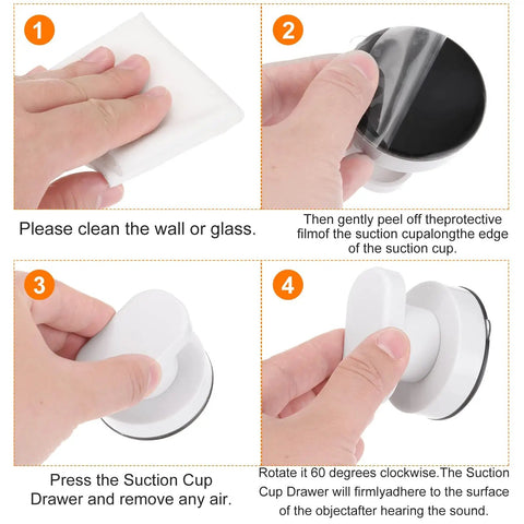2 Pack Suction Cup Door Handle For Glass Doors And Showers No Drill Self Stick Instant Push Pull Armrest Black 62x50mm Easy Install For Windows Cabinets Toilets Bathroom Home, white suction handle install steps