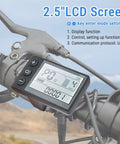 High Definition Electric LCD Display Meter For Ebike And Scooter 48V 5Pin ABS mounted on handlebar, showing speed and battery