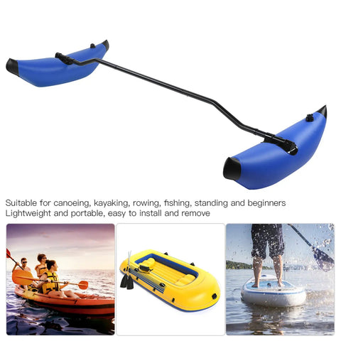 Inflatable Kayak Outrigger Stabilizer Kit For Canoes And Boats PVC Floating Stabilizer for Extra Balance, Easy Install, Blue