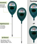 2 Pack Soil Moisture And pH Meter Kit No Battery Required with clear digital dashboard and dial display for garden use