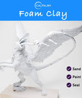 Cosplay Foam Clay White High-Density For Intricate Designs Air Dries In 48 Hours statue of a winged creature on wooden base