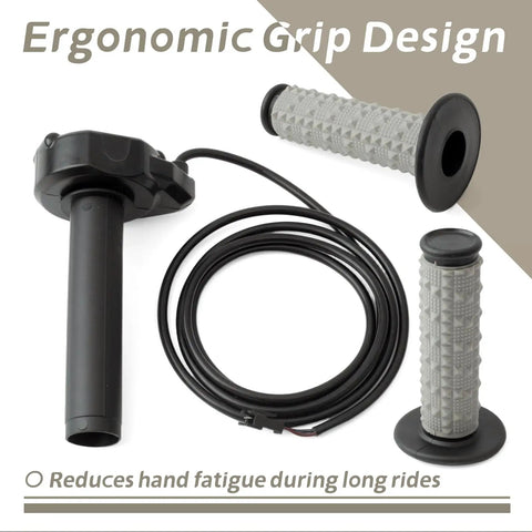 Full Twist Throttle Handlebar Kit For Ridstar Q20 Series E Bikes With Key Ignition Switch Compatible Q20 Pro H20 H26Pro Models Plug And Play Replacement Ride Ready No Mod Needed Durable Grips And Cable