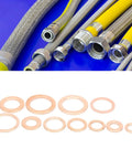 Heavy Duty 300 Piece Red Copper Gasket Washer Assortment Kit With 11 Sizes From M5 To M16 For High Thermal Conductivity Sealing Oil Pan Fuel And Hydraulic Joints Keep Your Ride Solid With This Sick Gear. red copper washers for braided hoses, M5-M16