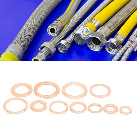 Heavy Duty 300 Piece Red Copper Gasket Washer Assortment Kit With 11 Sizes From M5 To M16 For High Thermal Conductivity Sealing Oil Pan Fuel And Hydraulic Joints Keep Your Ride Solid With This Sick Gear. red copper washers for braided hoses, M5-M16