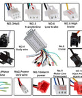 36V-48V 350W Brushless Motor Square Wave Controller with connectors for e-bike and scooter replacement, plug-and-play wiring visible.