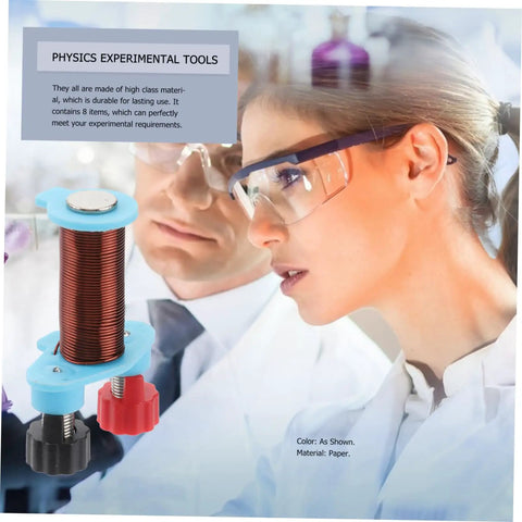 Two Sets Electromagnet Experiment Kit For Kids DIY Physics Lab Tools shown with focus on electromagnetic coil and students