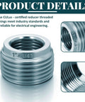 25 Pack Reducer Threaded Bushings Three Quarters Inch To One Half Inch Galvanized Steel For Electrical Conduit Connections cULus Certified