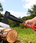 Rugged 15 Inch Camping Axe For Kindling And Wood Chopping With Forged 45 Carbon Steel Head, rust resistant, non-slip grip