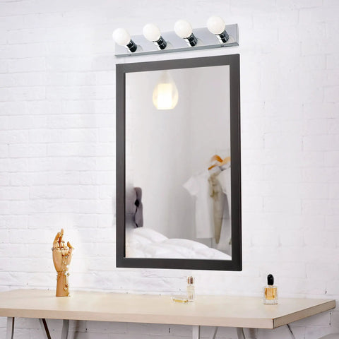 4 Light Vanity Strip Light In Polished Chrome, Dimmable Contemporary Bathroom And Makeup Vanity Lighting above mirror