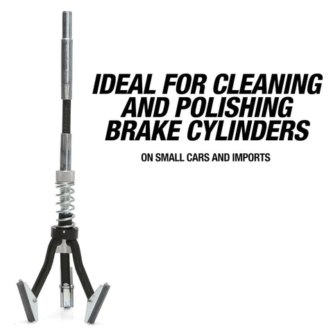 Adjustable Brake Cylinder Hone Pro Grade for Brake Repair and Engine Honing tool with text ideal for cleaning cylinders.