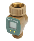 Brass Water Flow Meter For Outdoor Hoses And Lawn Sprinklers, Tracks Gallons Used To 0.1 Gal, Easy Read LCD, Durable Spigot Connector