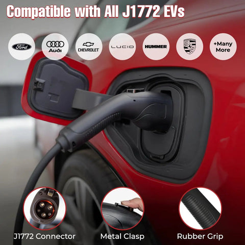 Lightning Fast Level 2 EV Charger With 40 Amp Output 240V NEMA 14 50 Plug In Home Charging Station Smart WiFi App Control