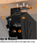 Heavy Duty Biometric Pistol Safe Featuring Quick Grab Drop Down Access Slick Wall Mount Design Solid Steel Build detailed mounting instructions.