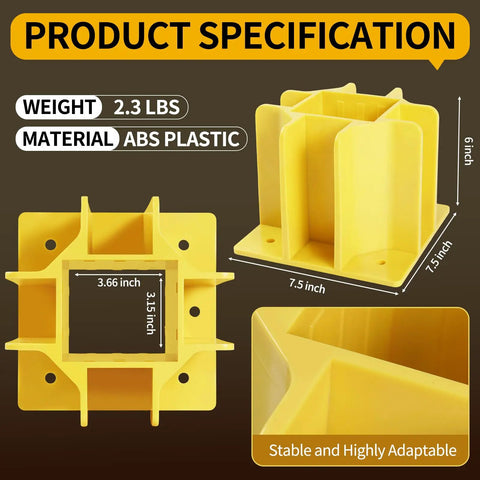 High Visibility Yellow Guardrail Base Boots 4 Pack With Abs Plastic Design Hella Durable For Temporary Traffic Control Plus Nitrile Coated Work Gloves dimensions and material specifications