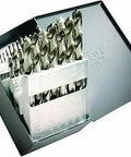 Open case showing 29 Piece Cobalt Drill Bit Set Pro Grade With Gold Oxide Coating One Sixteenth To One Half Inch Straight Shank
