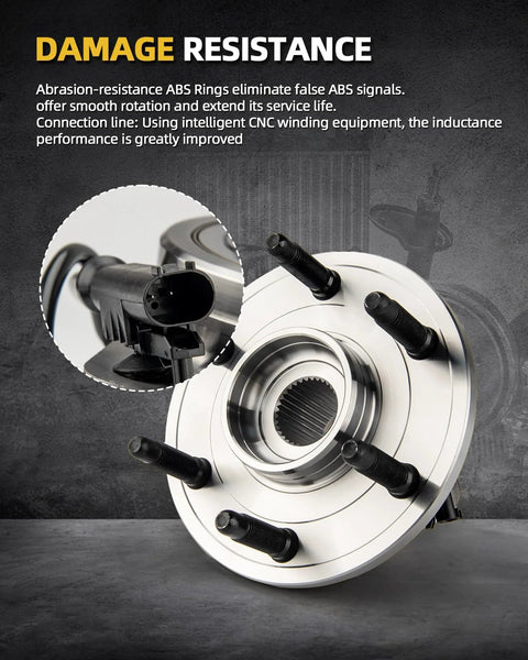 Rear Wheel Bearing Hub Assembly 5 Lug 2 Pack For Toyota Corolla 2003 To 2008, Prius 2004 To 2009 With ABS feature