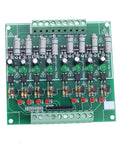 Top view of 8 Channel Optocoupler Isolation Module for AC 110V and 220V NPN low level output, showcasing circuit board components.