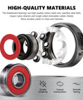 Skateboard Bearings Set Eight Pack High Speed 608RS ABEC9 Longboard Bearings for Scooter Wheels Quad Skate Inline Roller Skates