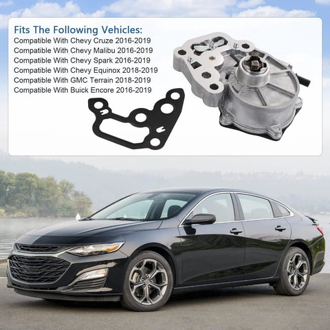 Brake vacuum pump with gasket for 2016–2019 Chevy Cruze/Malibu/Spark and 2018–2019 Equinox/Terrain/Encore 1.4L/1.5L