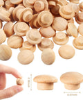 200 Pieces Wood Screw Hole Plugs Three Eighths Inch Mushroom Caps For Furniture Repair And D I Y Projects Natural Wood Button Plugs