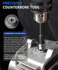 M6x1.0 thread repair kit with counterbore tool installed on metal workpiece; 304 stainless inserts visible