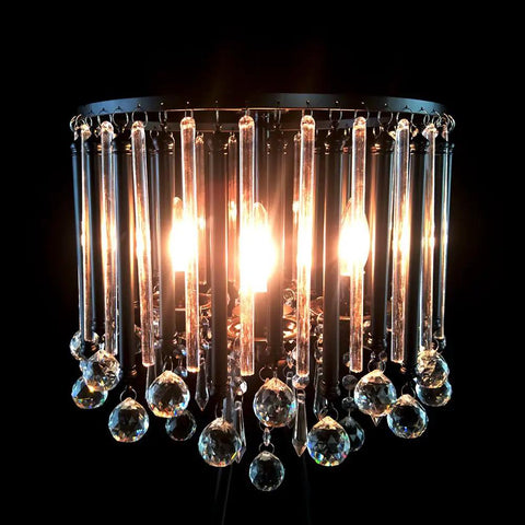 Dope Romance Crystal Tripod Floor Lamp In Black With Four 40W Bulbs highlighting illuminated crystal accents, modern style