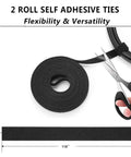 192 Pcs Cable Management Kit With 4 Wire Organizer Sleeves, 11 Cord Holders, 35 Cable Clips, 2 Self Adhesive Tie Rolls shown.