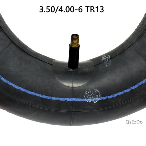 Replacement Inner Tube For 3.50/4.00-6 Inch Tires With TR13 Straight Valve fits 13x4.00-6 visible with marking.