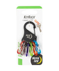 Key Rack Steel S Biner Carabiner Organizer With Six Colorful S Biners for Keys Securely and Separately on packaging