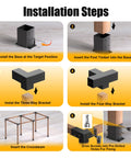 Installation steps for Heavy Duty 4x4 Pergola Bracket Kit For DIY Projects, images of base, post timber, and 3-way/4-way brackets.
