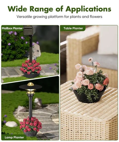 No Fuss 2 In 1 Umbrella Planter For Patio Table And Pole With Umbrella Hole Fits Poles Up To Two Inches Diameter Half Round